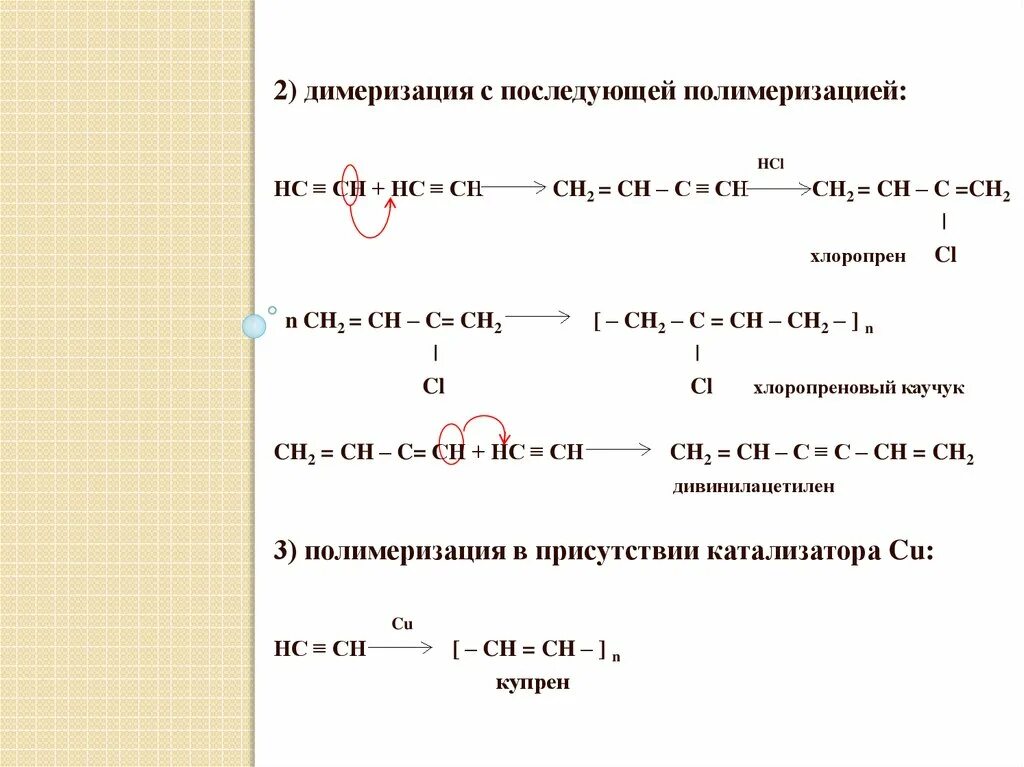 Ацетилен ch ch. Димеризация алкинов. Реакция димеризация. Реакция полимеризации Алкина. Полимеризация алкинов.