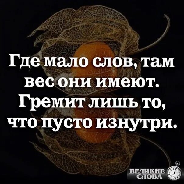 Пустая голова слова. Где мало слов там вес они имеют. Совсем не знак бездушья молчаливость гремит лишь то что пусто изнутри. Гремит лишь то что пусто изнутри. Гремит лиш ТТ чтр пусто изнутри.