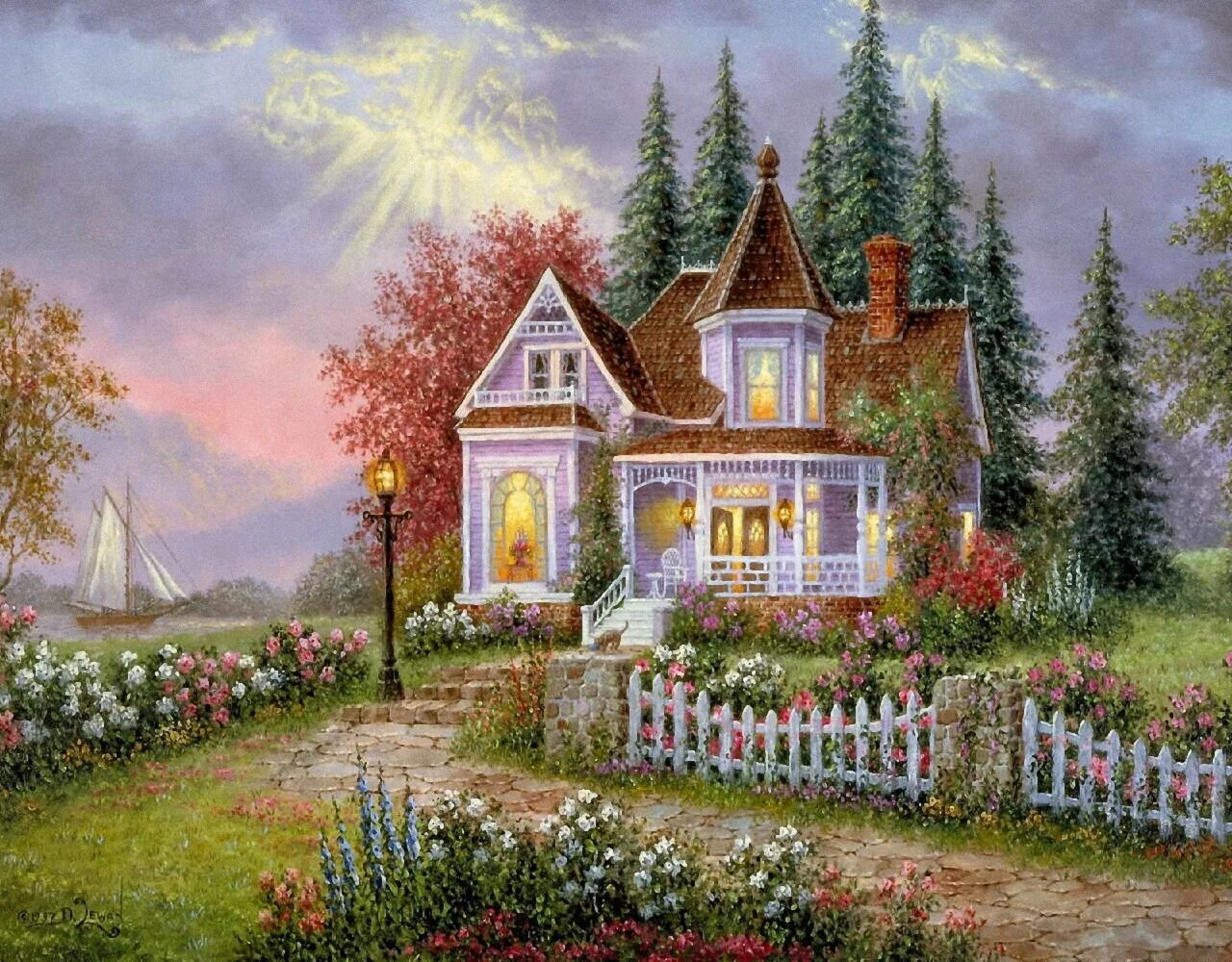 рисунок на тему семья. лето в деревне. картины с домиками. сказочные домики марти белл. композиция на тему моя семья.