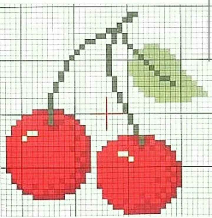 Пиксельные фрукты. Вышивка крестом вишня. Клетки вишни. Вышивание крестиком вишня. Легкая вышивка крестом фрукты.