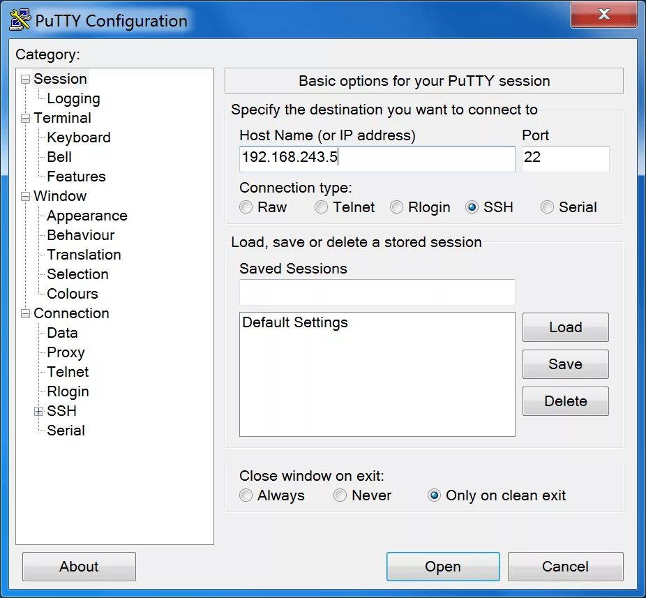 Программа Putty. Putty Portable. Интерфейс программы Putty. Подключение через SSH.