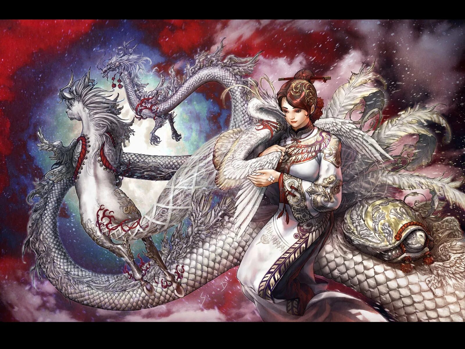 Невеста дракона против. Обои фэнтези. Рюкоцусей дракон. Японская принцесса дракон. Оплетай мифология.