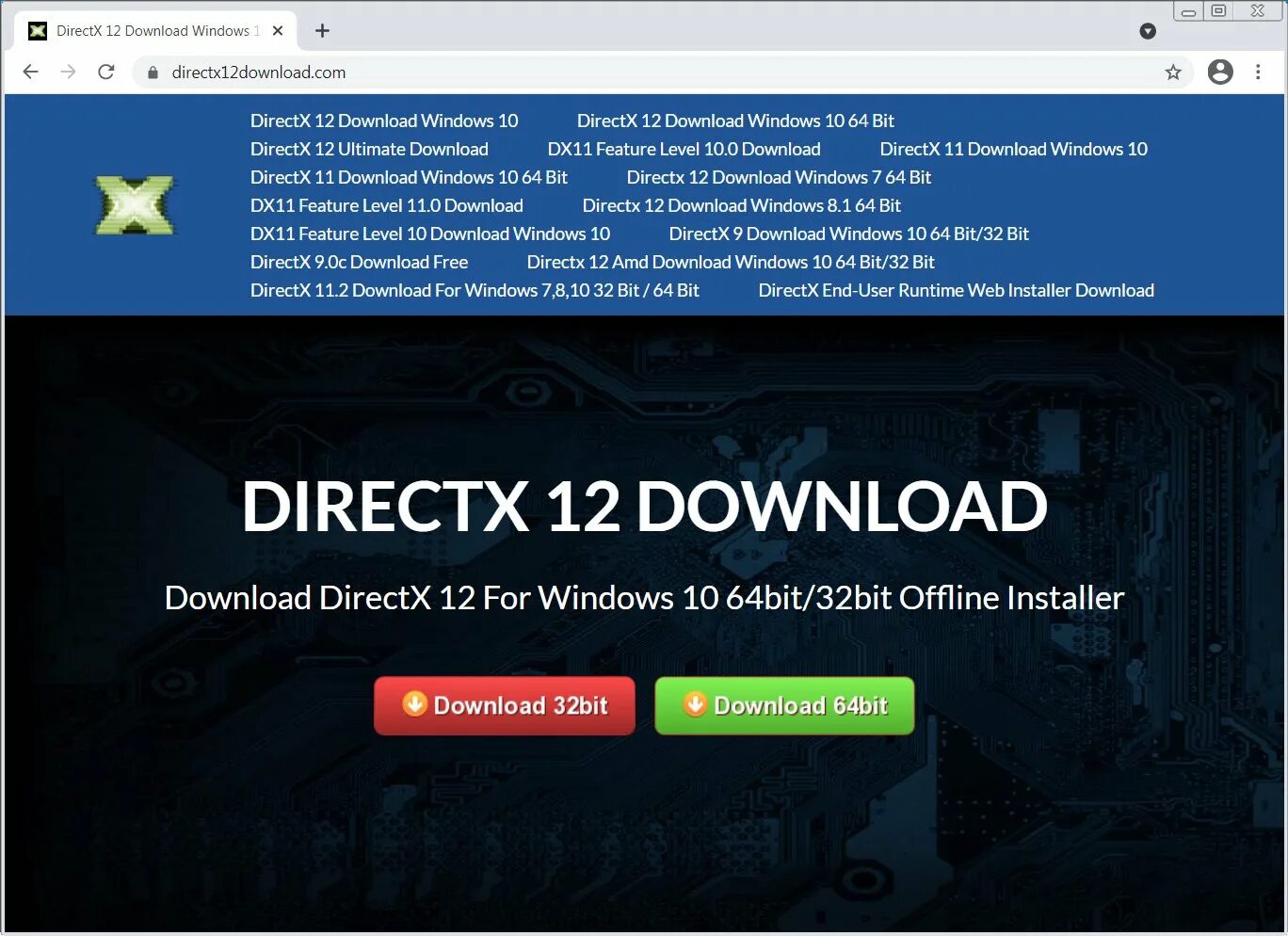 Microsoft DIRECTX 12. Фальшивые кнопки скачивания. DIRECTX 11. Дирекс 12 оф сайт