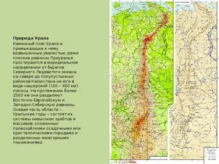 Направление уральских хребтов