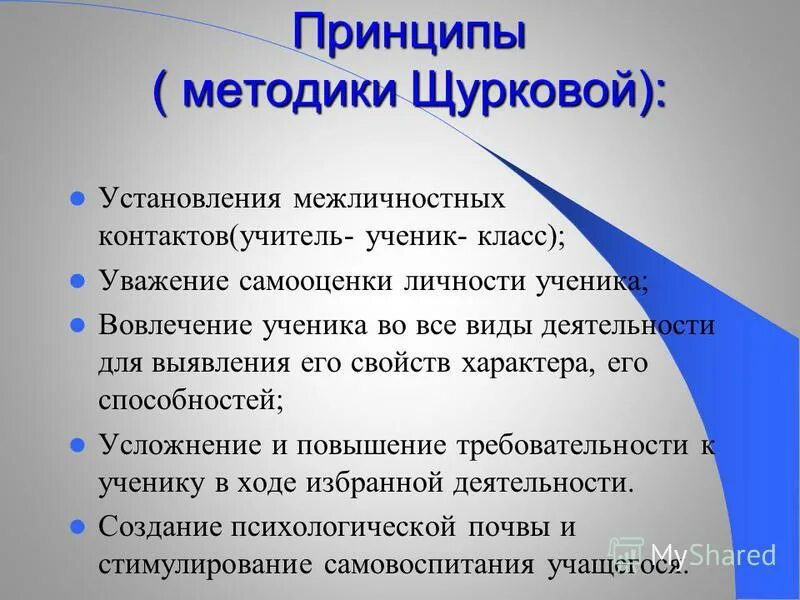 Методы Щурковой. Принципы воспитания Щурковой. Воспитательные функции по Щурковой. Методы воспитательной работы Щурков. Воспитательные принципы в школе