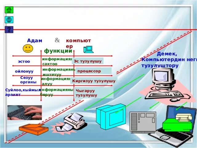 Информатика 7 9 кыргызча. Компьютер тузулушу. Информатика Компьютердин тузулушу. Компьютердин тузулушу слайд. Компьютер негизги тузулушу.