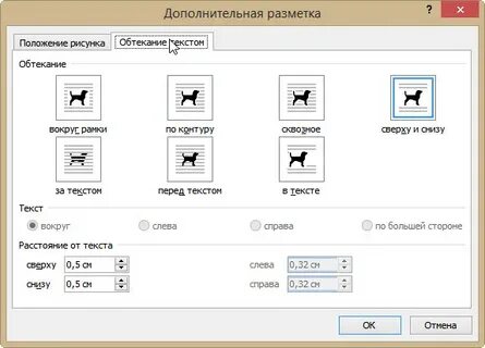 Как сделать обтекание текстом в ворде картинки