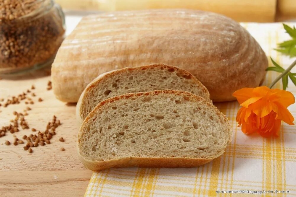 Гречневый хлеб. Домашний хлеб. Хлеб с гречневой мукой. Хлеб с гречишной мукой.
