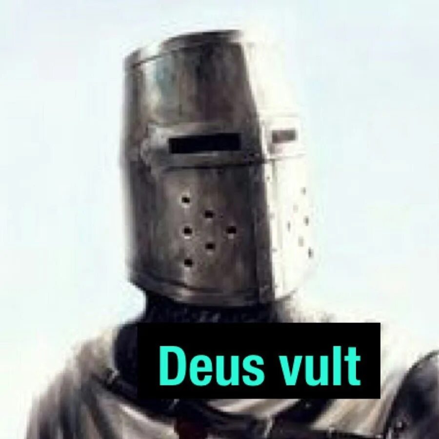 Mundus vult decipi ergo. Крестоносец deus vult. крестоносец мем deus vult. мемы про крестоносцев.