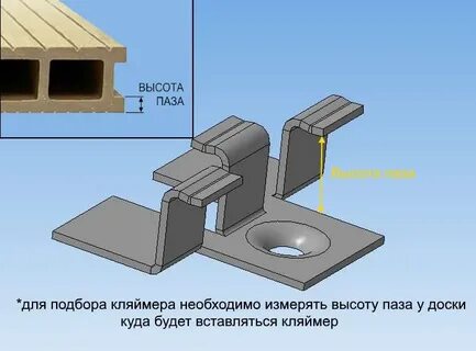 Кляймер для террасной доски размеры