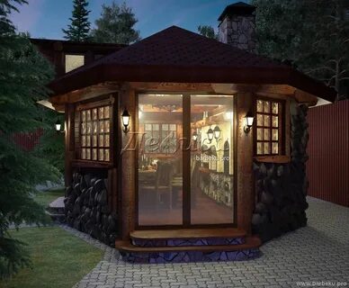 Крытая беседка для дачи