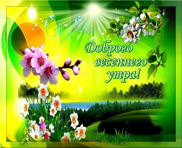 Доброго весеннего дня и хорошего здоровья. Открытки с добрым утром весенние. пожелания с добрым весенним утром. пожелание доброго весеннего утра.