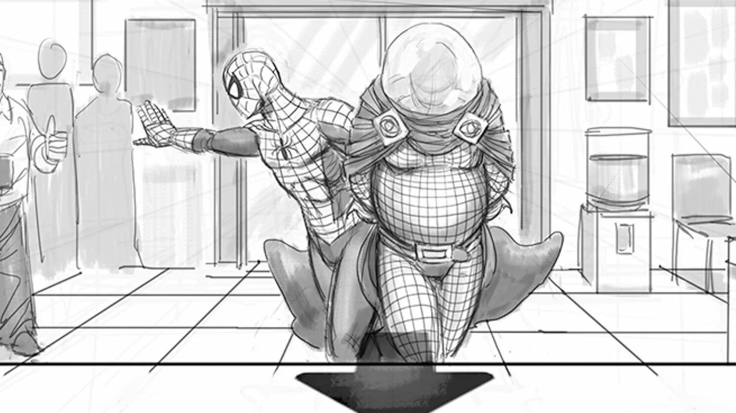 Мистерио Сэм Рэйми. Spider man 4 Sam Raimi Concept Art. Человек паук 4 Сэм Рэйми Мистерио. Человек паук 4 Стервятник и Мистерио. Возвращение домой комикс