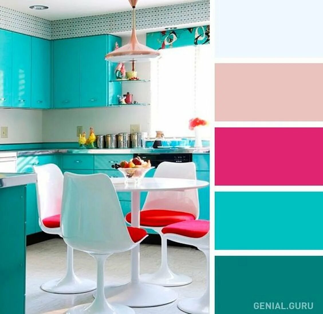 Сочетание цветов бирюзовый. Яркие цветовые сочетания. Цветовые сочетания в интерьере. Кухни цветовые решения. Подборка цветов в интерьере кухни.