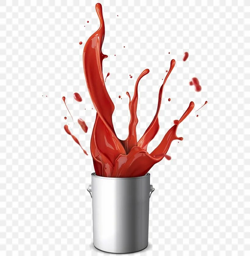 Paint Bucket Splash. Белое ведро с кровью на белом.