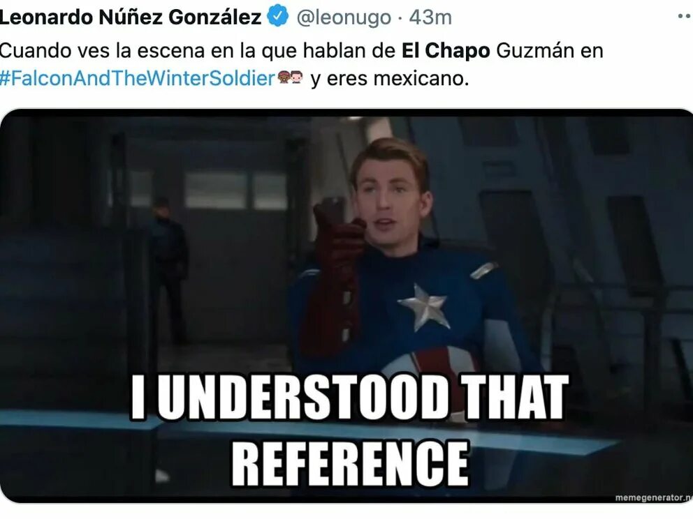 It being understood that. I got that reference. i understood that reference. captain america i got that reference. i get the reference.