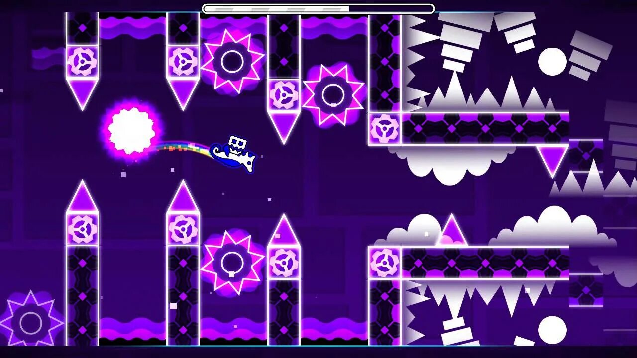 Самые задизлайканные уровни в geometry dash. Geometry Dash левел 1. Dash Geometry Dash 2.2. Уровни Geometry Dash 2.2. 3 Шипа Geometry Dash.