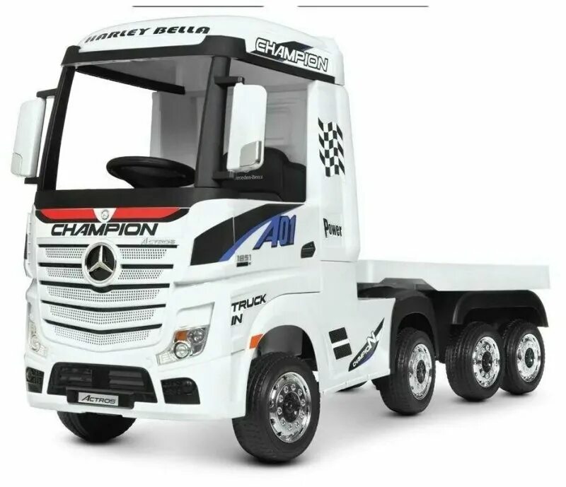 электромобиль фура "mercedes-benz actros hl358. детские грузовые электромобили. детский грузовик на аккумуляторе. грузовик с прицепом. детский электромобиль грузовик bambi m 4208 eblr-1 mercedes actros, красный.