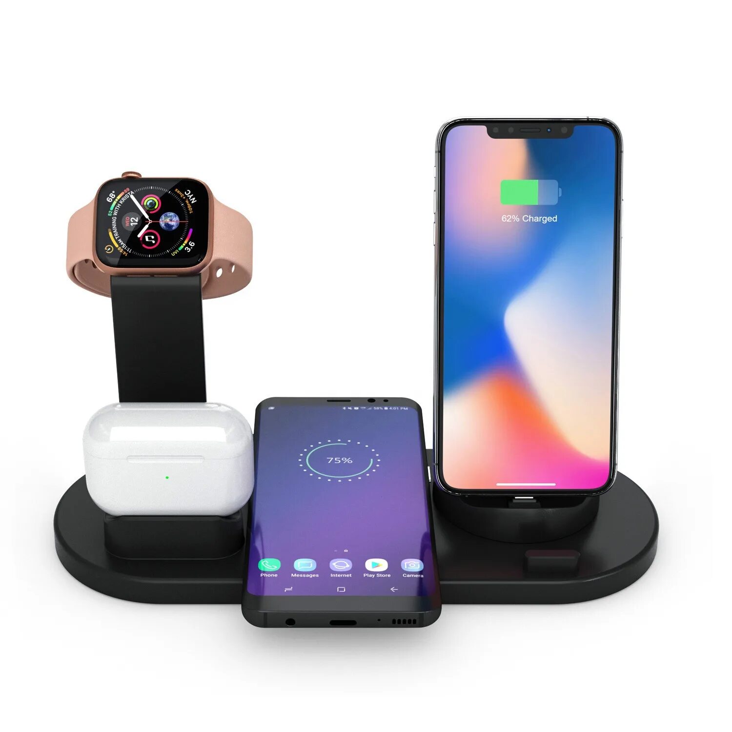 Беспроводная док станция Apple. Док станция Wireless Charger. Док станция с беспроводной зарядкой для Apple. Док станция 4 в 1 с беспроводной зарядкой.