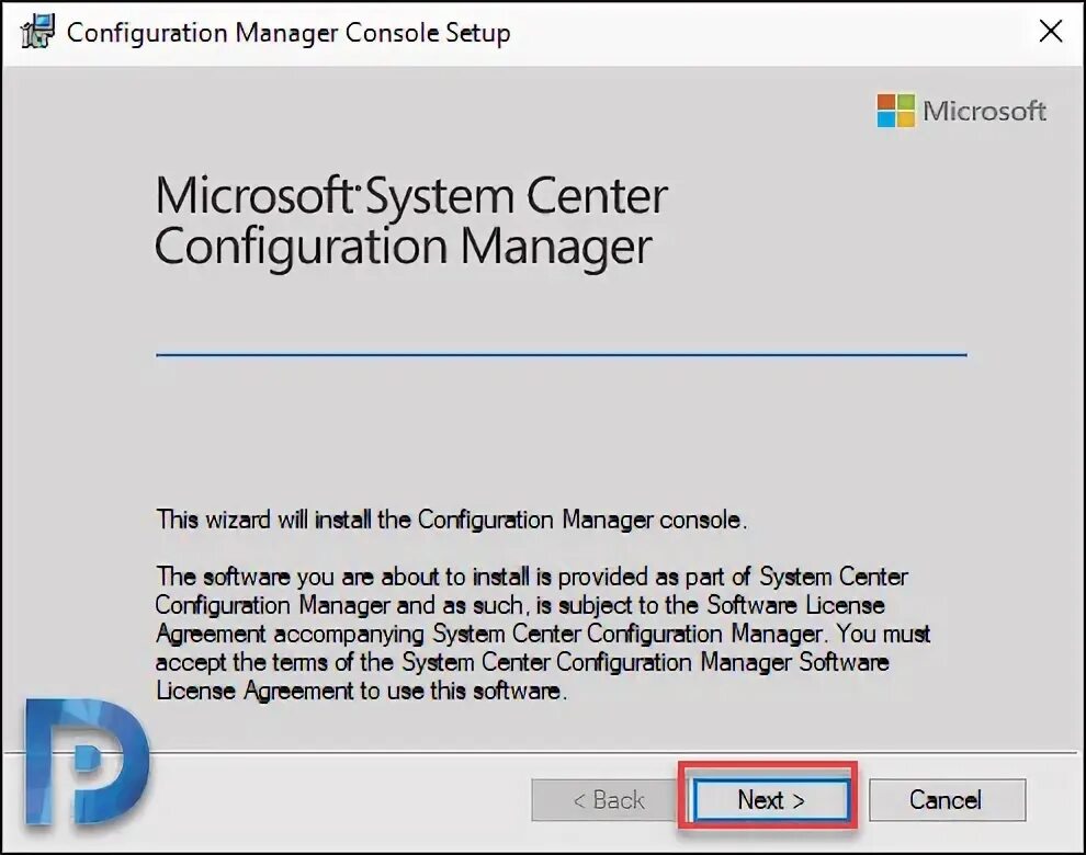 Console Setup SCCM. Wizard will Now install.