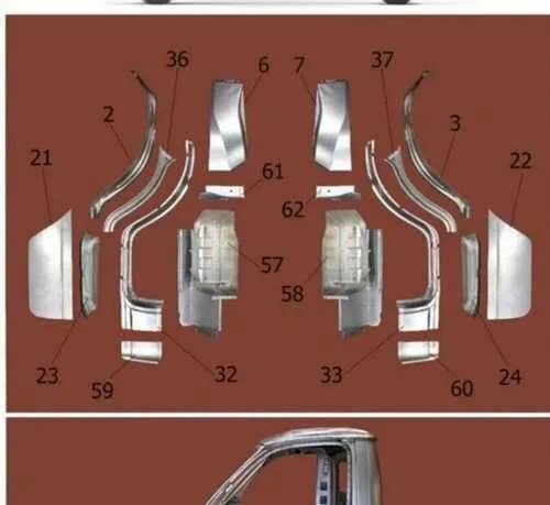 Ремонтные детали кабины Газель 3302. Железо на кабину Газель 3302. Ремонтная вставка боковины кабины Газель 3302. Кузовное железо Газель 3302.