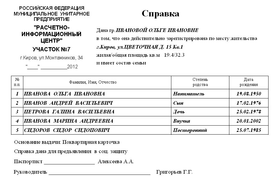 Справка о ближайших родственниках. Как выглядит справка о составе семьи. Справка о составе семьи и справка с места жительства. Пример справки о составе семьи образец заполнения. Форма Бланка справки о составе семьи.