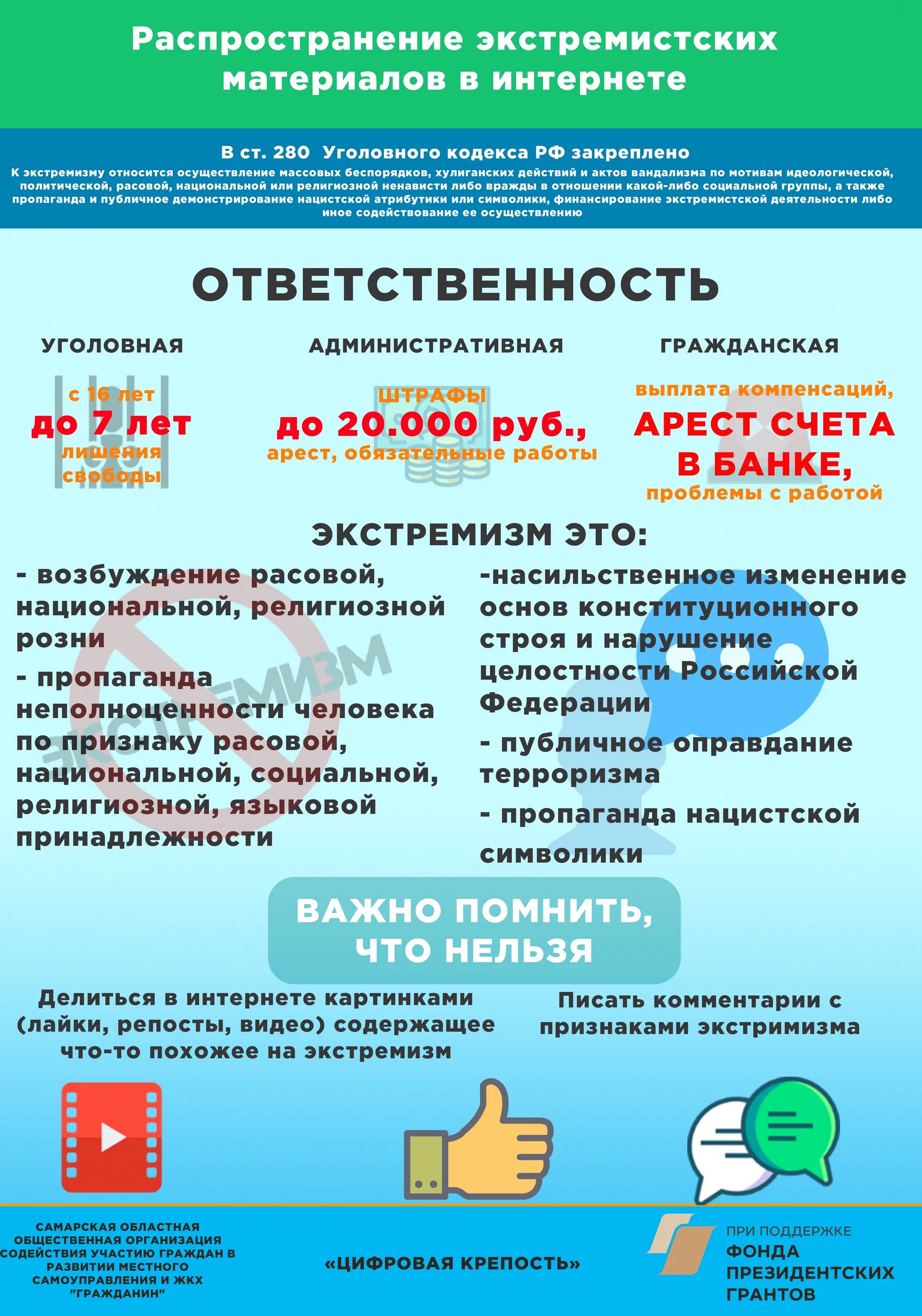 Уголовная ответственность за экстремизм статьи. Статья за распространение фотографий. Памятка ответственность за распространение экстремистской. Ответственность за размещение. Распространение экстремистских материалов ответственность.