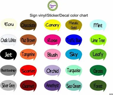 Decal, Sign Vinyl - Color Chart - Monogram This and More! Personalized gifts and