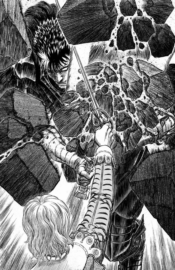 Берсерк манга дата. Berserk Мангака. Гатс в первых главах. Манга Берсерк Мангака. Берсерк Фарнеза на мече.