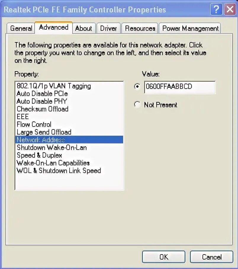 Controller properties. Controller properties
