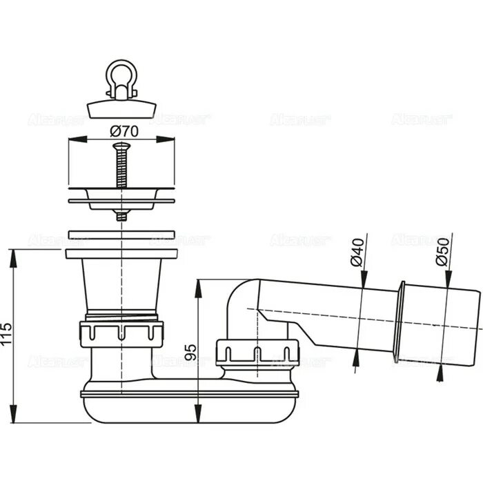 Сифон для душевого поддона Алкапласт. Сифон для поддона ALCAPLAST. Сифон для душевого поддона с гидрозатвором 50 мм. Сифон для душевого поддона ALCAPLAST.