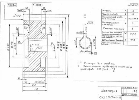 Обозначение шестеренок
