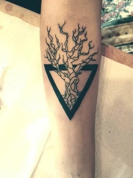 Дерево в геометрическом стиле. Дерево в треугольнике эскиз. Тату дерево графика. Тату на руке дерево в треугольнике. Дерево и два треугольника.