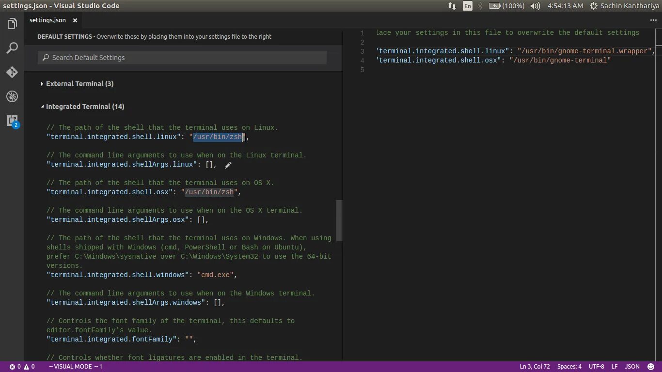 Command line json