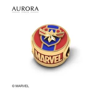 MARVEL X AURORA ITALIA Avengers Captain Marvel Charm 925 Sterling.