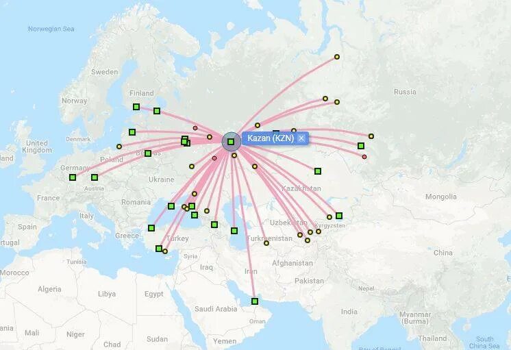 Карта полетов из Казани. Куда можно улететь из России. Куда летают самолеты. Карта полётов самолётов. За сколько часов можно долететь