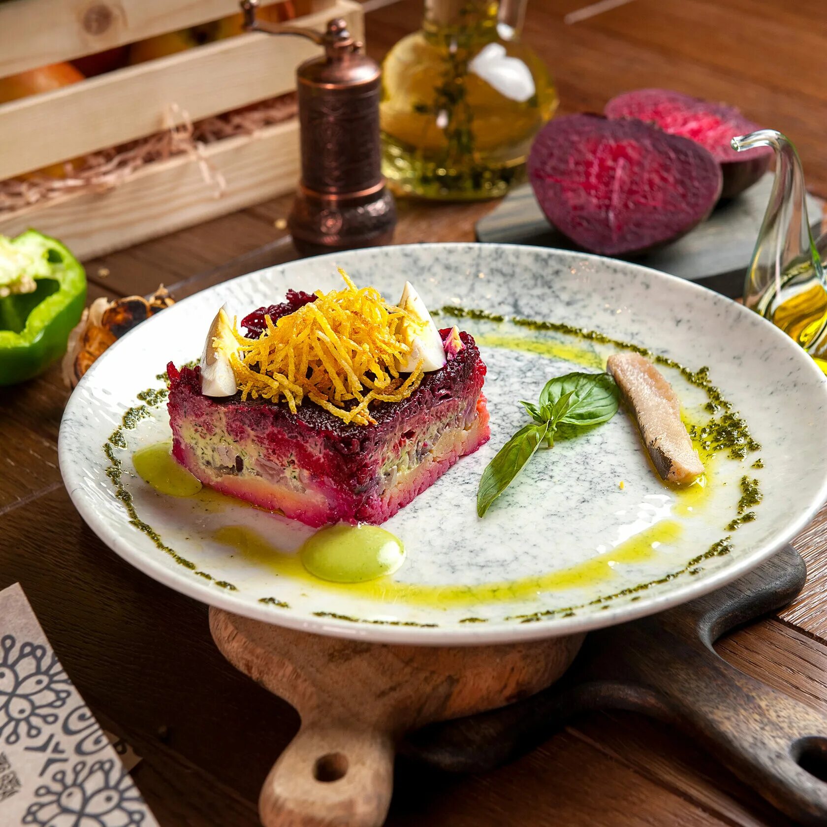 оригинальная подача селедки под шубой