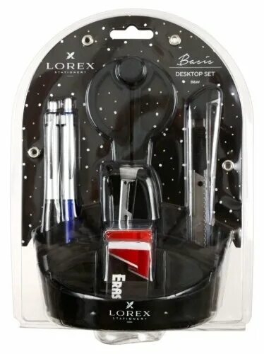 Базис набор. Канцелярский набор Lorex basis, 10 пр., черный. Канцелярский набор Lorex Orbit, 10 пр., черный. Точилка Lorex lxsrcl-MS "Capsule Marble Shine" 211835. Настольный набор Lorex Vase.