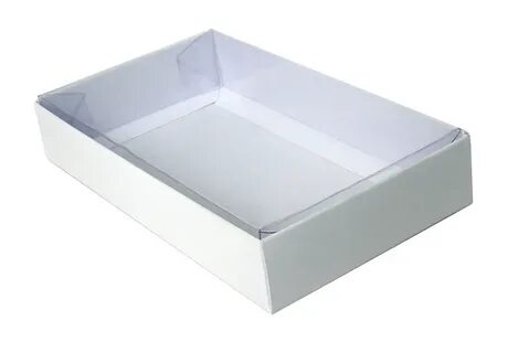 Картонная коробка с прозрачной крышкой