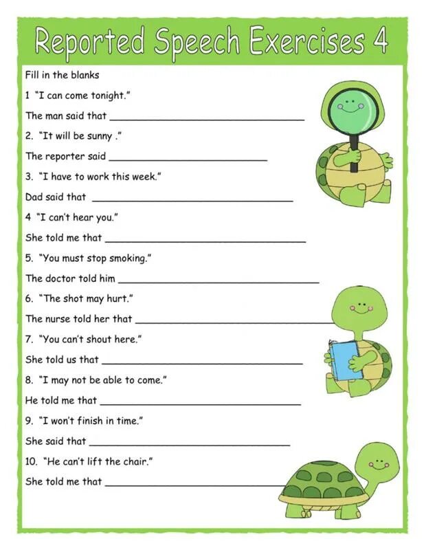 Reported Speech. Косвенная речь Worksheets. Reported Speech exercises. Direct indirect Speech Worksheets.