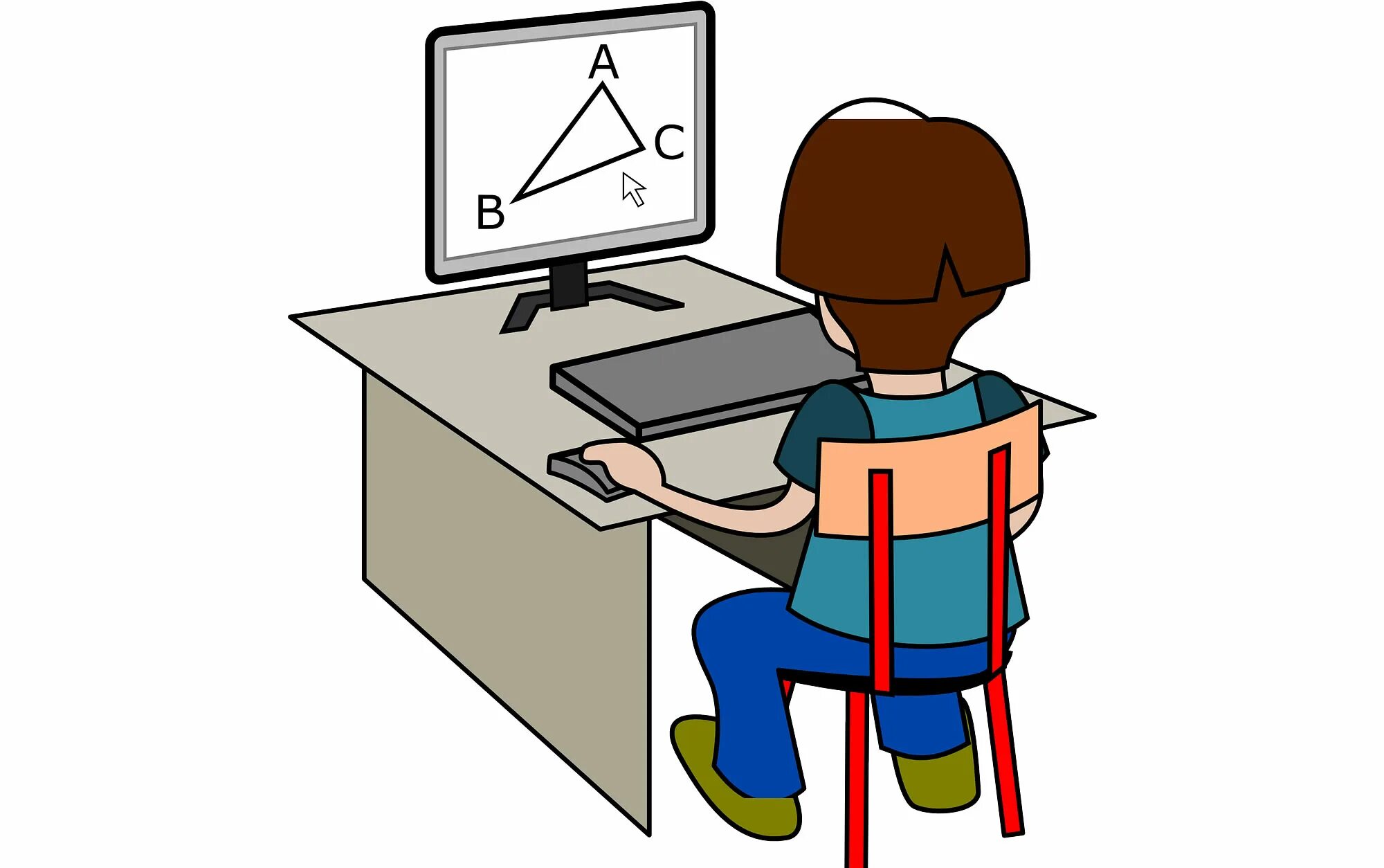 Under to the computer