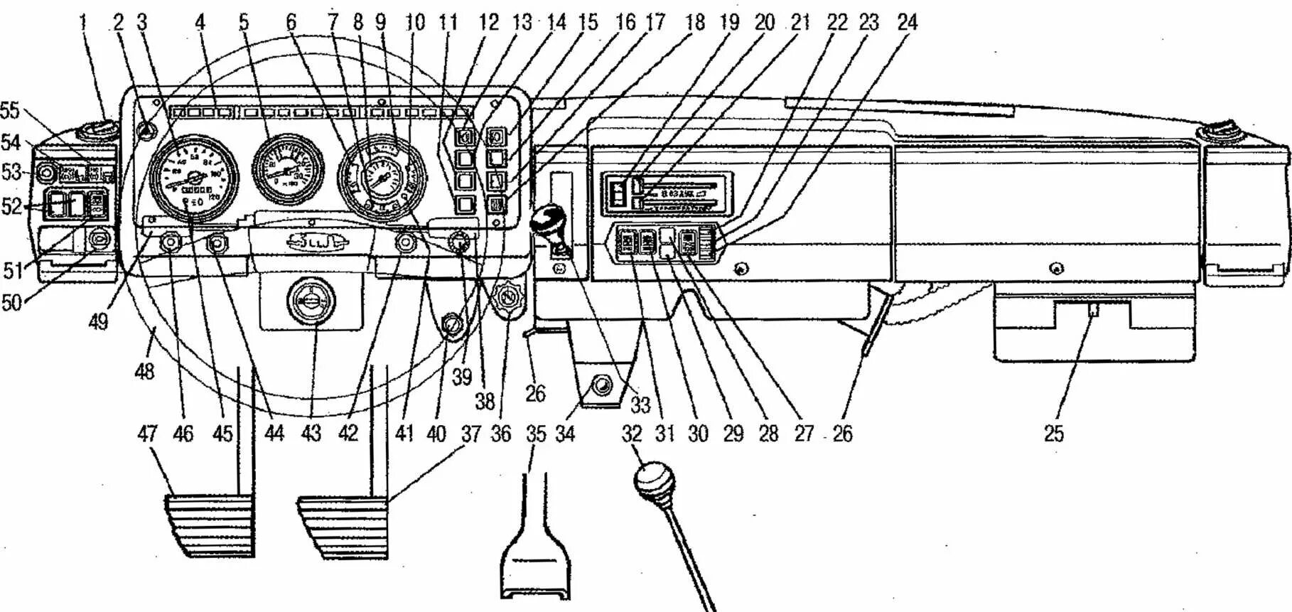 Зил 130 управление. Панель управления автомобиля ЗИЛ-130. Щиток управления ЗИЛ-130. Панель управления ЗИЛ 131. Щиток приборов ЗИЛ 131.