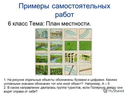 План местности 5 класс география примеры