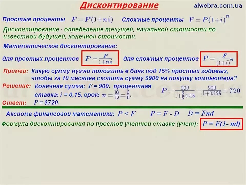 Дисконтирование в 1с. Математическое дисконтирование по простой процентной ставке. наращение и дисконтирование по простой процентной ставке. финансовая математика. финансовая математика формулы.
