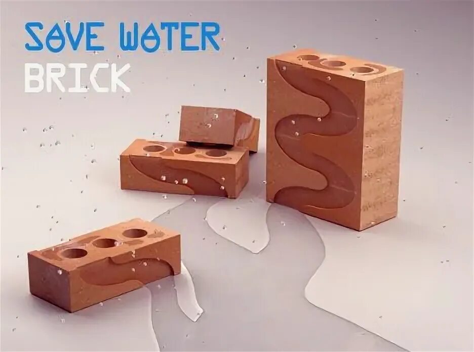 Water brick. Гидрофобизация кирпичной кладки. Water brick. Стена из цемента волнами. Допотопный кирпич.