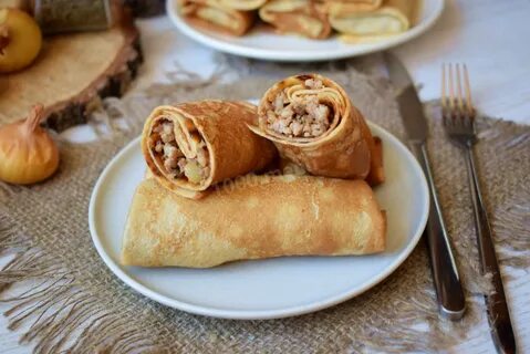 Блины с мясом сочные