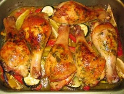 Голень в духовке с картошкой и кабачком