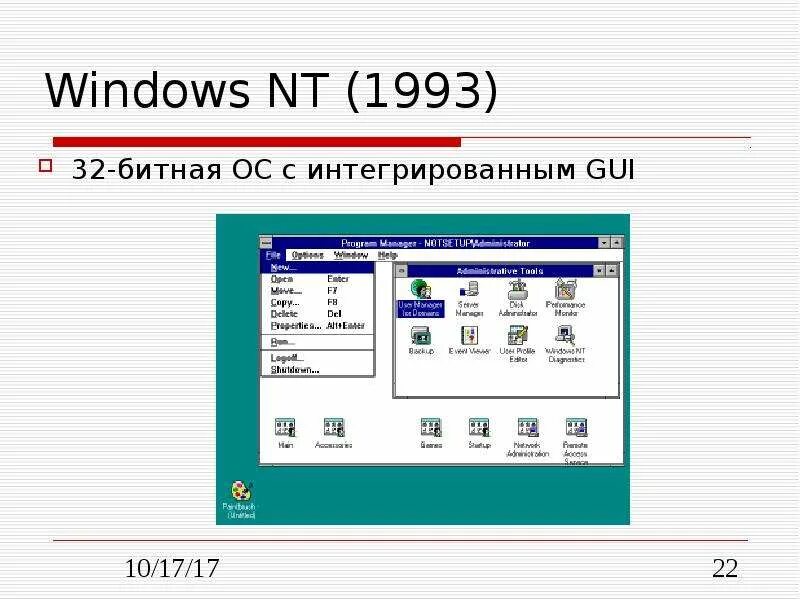 Графический Интерфейс. Графический Интерфейс пользователя. Windows NT (1993 И далее). Графический Интерфейс в советских ОС.