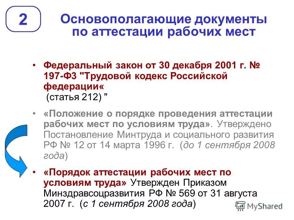 30 декабря 2001 г 197. Приказ на аттестацию рабочих мест по условиям труда. Ст 212 ТК РФ. Ст 197 ТК РФ. Аттестация документ.