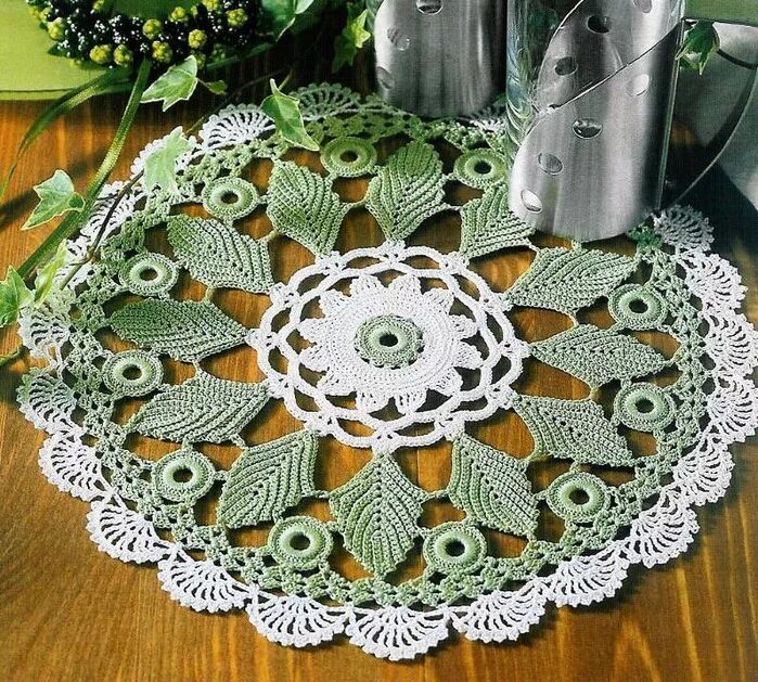 Красивейшая салфетка часть 2. МК салфетка Doily. Объемные салфетки. Разноцветные салфетки крючком. Зеленая салфетка крючком.